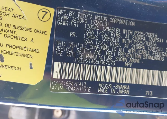 JTEDP21A550087073: 43994970