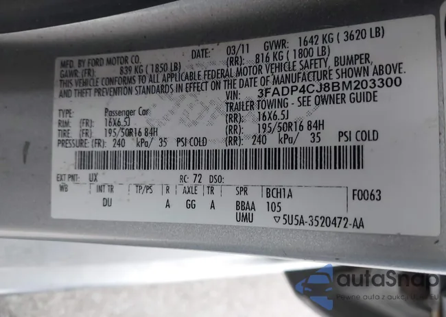 3FADP4CJ8BM203300: 43995005