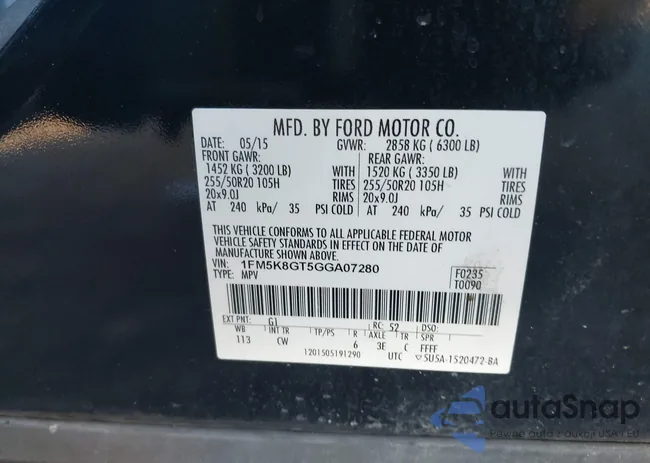 1FM5K8GT5GGA07280: 43995006