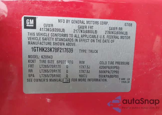 1GTHK23K78F217639: 43995166