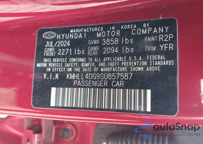 KMHLL4DG9SU857587: 43994334