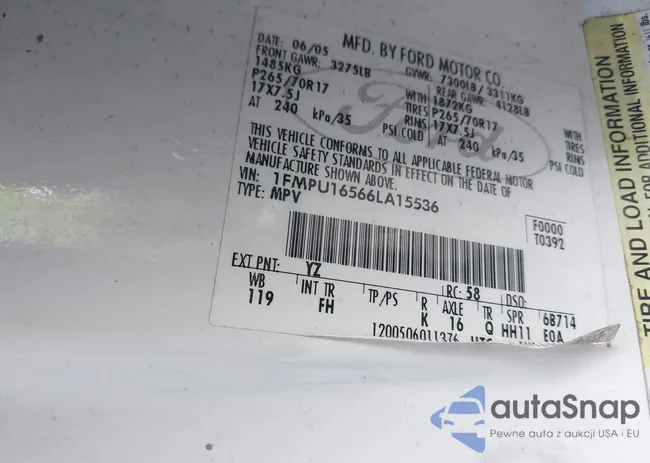 1FMPU16566LA15536: 43994339