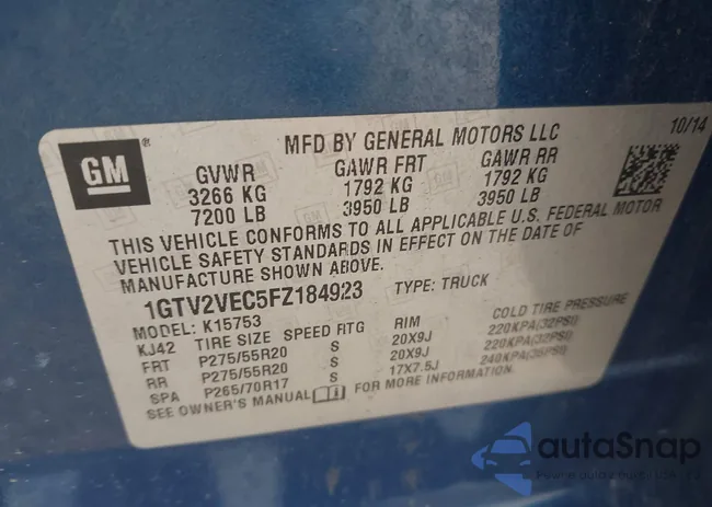 1GTV2VEC5FZ184923: 43994466