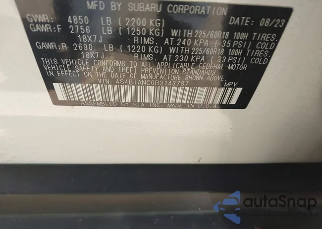 4S4BTANC0R3143787: 43994479