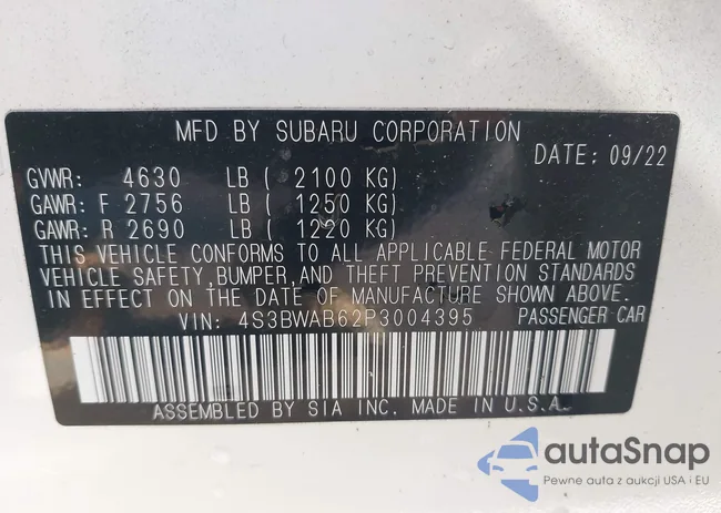 4S3BWAB62P3004395: 43994503