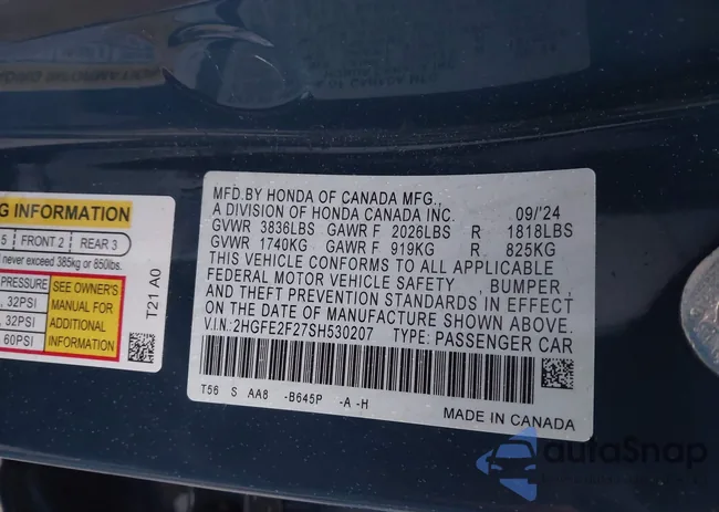 2HGFE2F27SH530207: 43994506