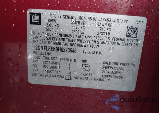 2GNFLFEK9H6223646: 43994538