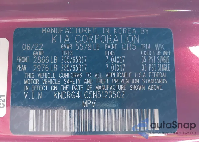 KNDRG4LG5N5123502: 43994546