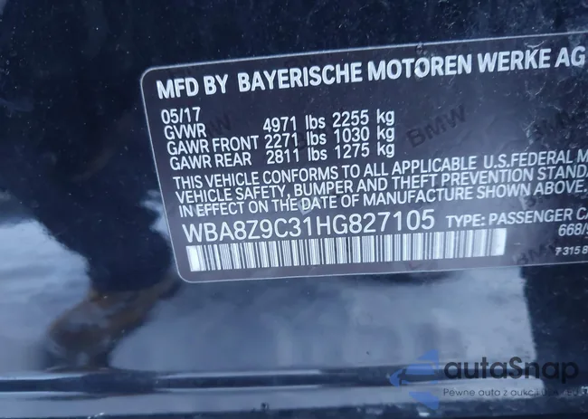 WBA8Z9C31HG827105: 43994583