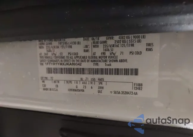 1FTYR1YMXJKA99342: 43994591