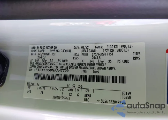 1FTEX1C50NFA47709: 43995720