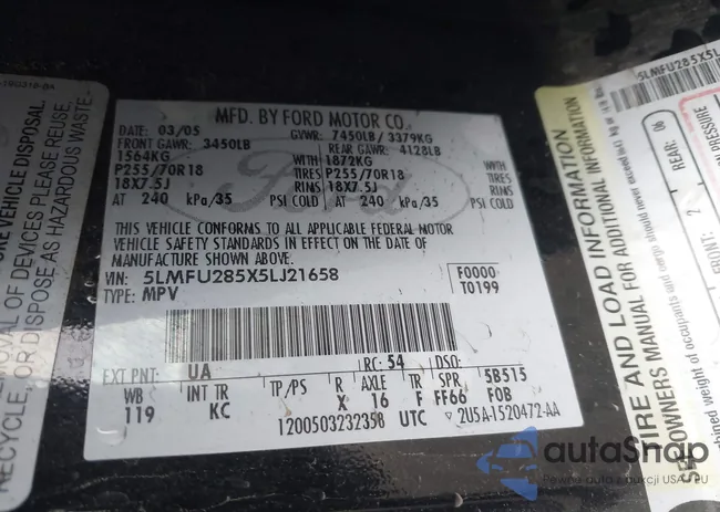 5LMFU285X5LJ21658: 43995768