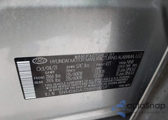 5NMS6DAJ2NH398759: 43995914