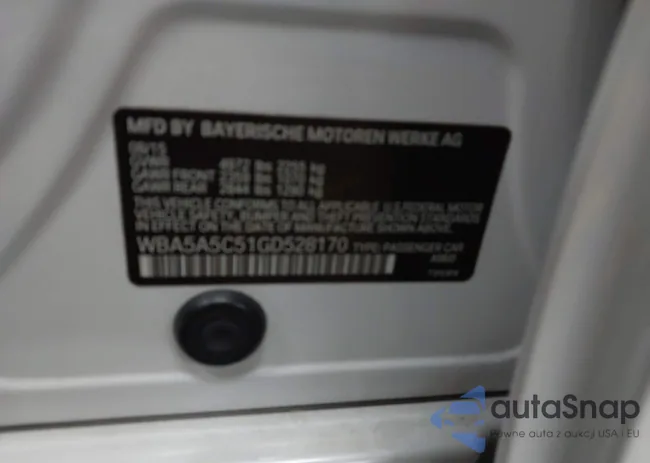 WBA5A5C51GD528170: 43995930