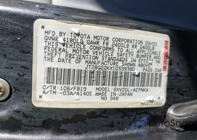 JT2BG22KX10539380: 43995938