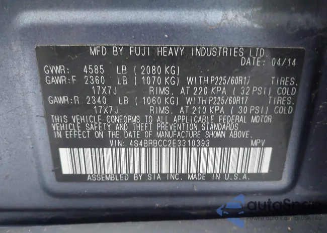 4S4BRBCC2E3310393: 43995945