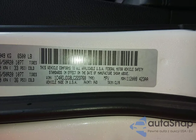 1C4RDJDG8LC223768: 43995950