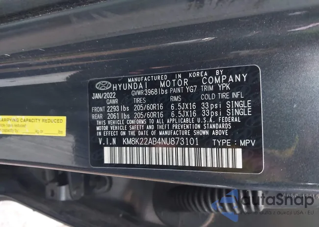 KM8K22AB4NU873101: 43995956