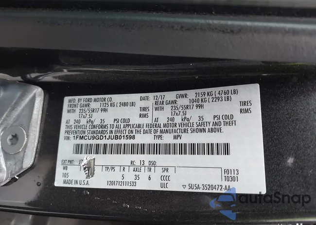 1FMCU9GD1JUB01598: 43995985