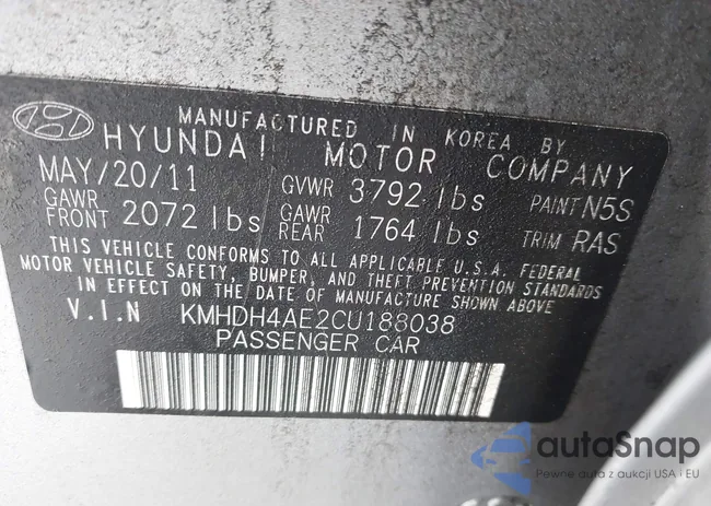 KMHDH4AE2CU188038: 43995995