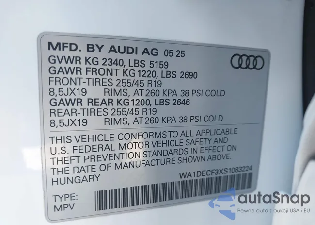 WA1DECF3XS1083224: 43996014