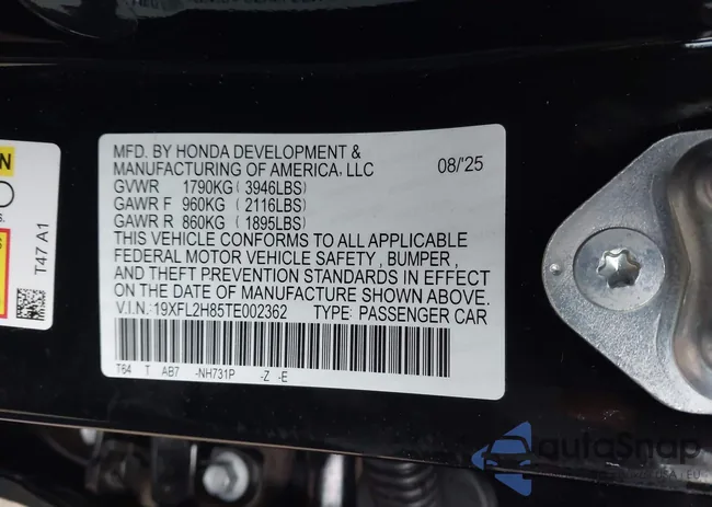 19XFL2H85TE002362: 43996046