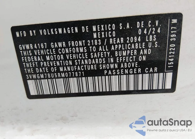 3VWGM7BU5RM077871: 43996085