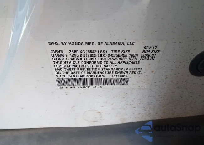 5FNYF6H05HB019570: 43996178