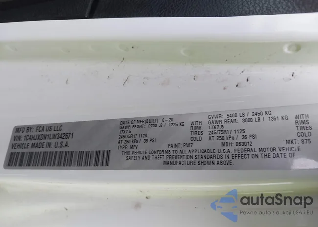 1C4HJXDN1LW342671: 43995323