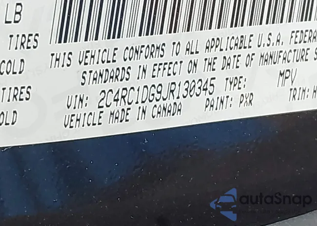 2C4RC1DG9JR130345: 43995342