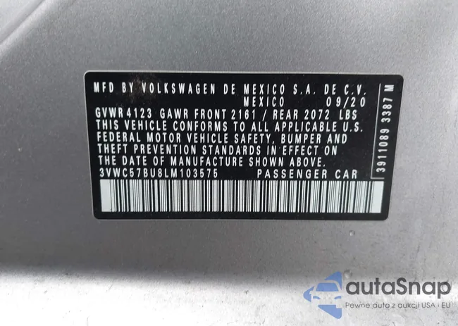 3VWC57BU8LM103575: 43995388