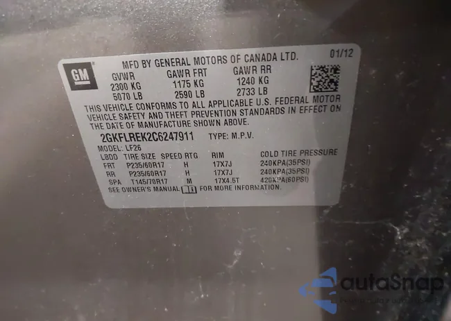 2GKFLREK2C6247911: 43995402