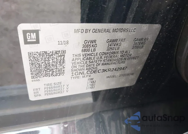 1GNLCDEC3KR242947: 43995553