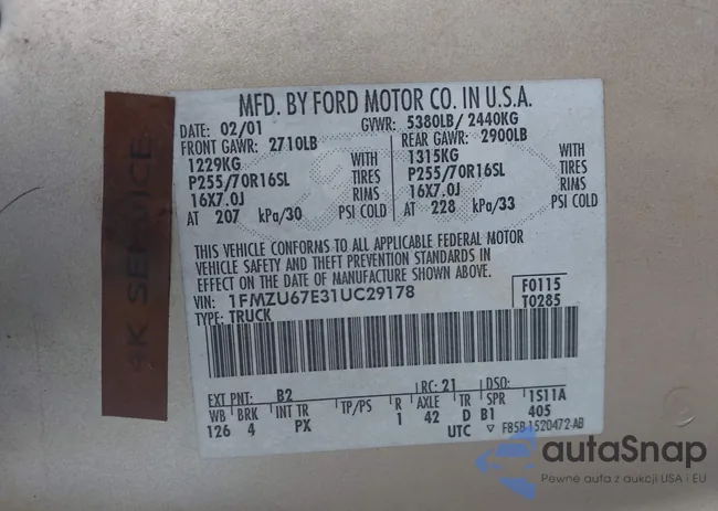 1FMZU67E31UC29178: 43995608