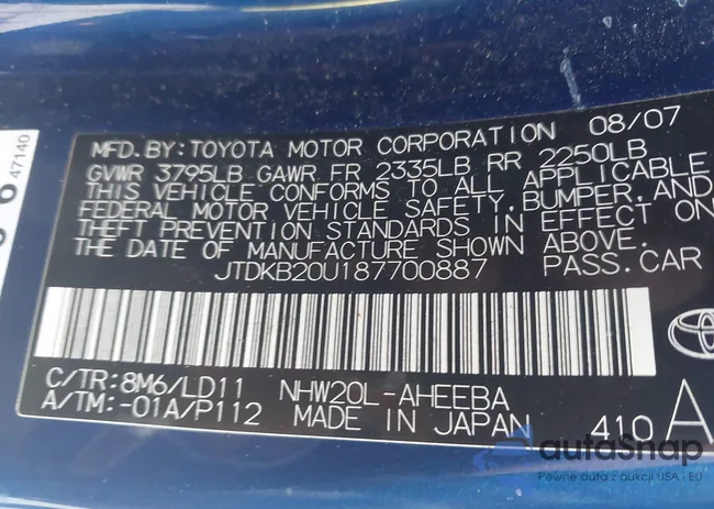 JTDKB20U187700887: 43996693