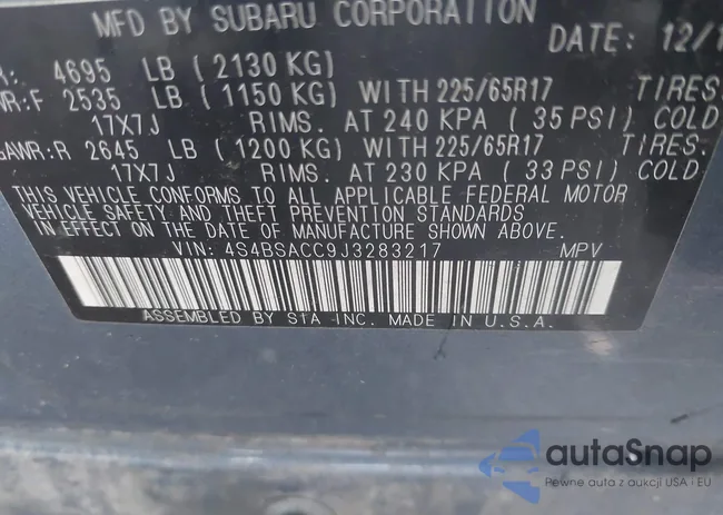 4S4BSACC9J3283217: 43996731