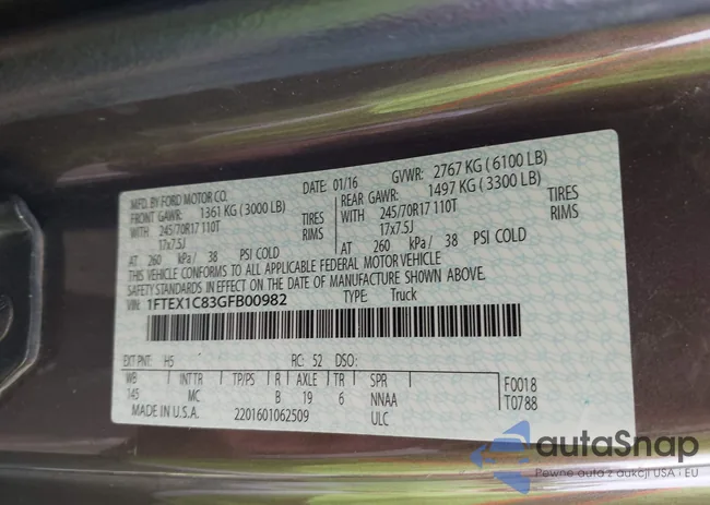 1FTEX1C83GFB00982: 43996745