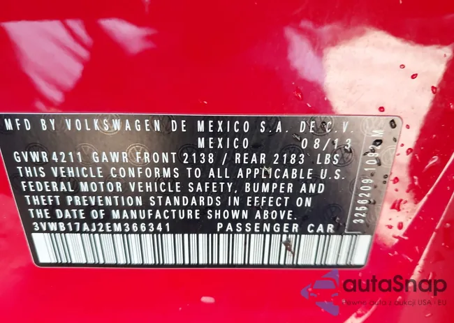 3VWB17AJ2EM366341: 43996925