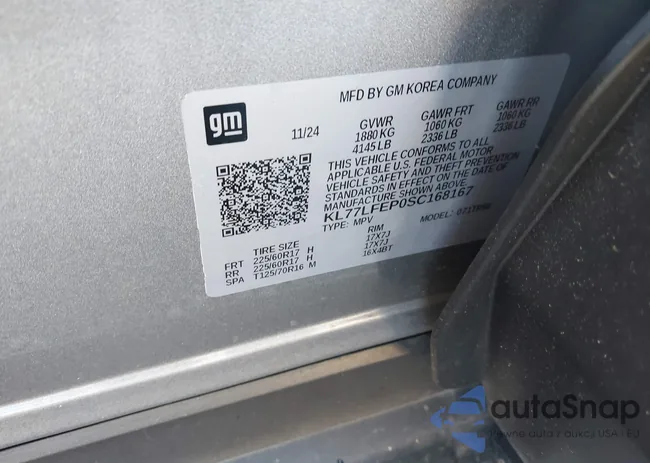 KL77LFEP0SC168167: 43997251