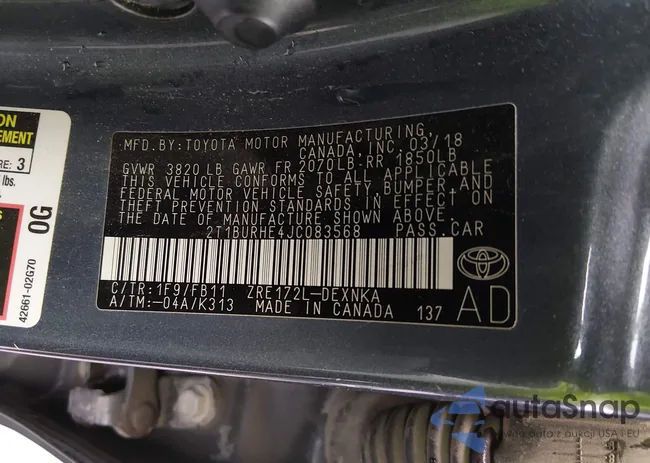 2T1BURHE4JC083568: 43996280