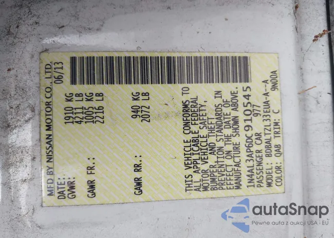 1N4AL3AP6DC910545: 43996292