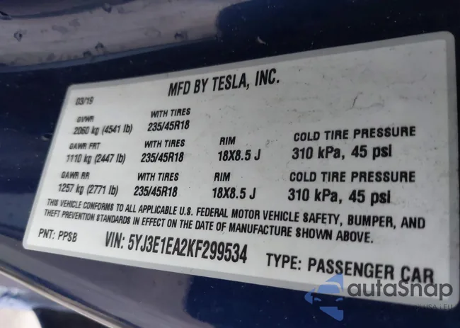 5YJ3E1EA2KF299534: 43996391