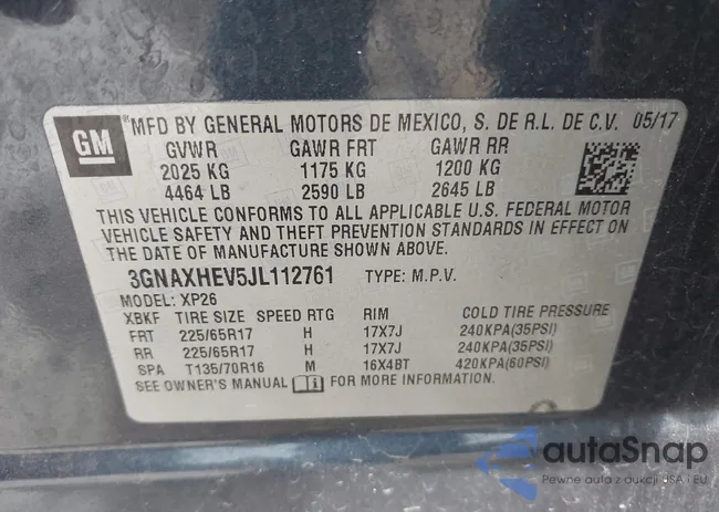 3GNAXHEV5JL112761: 43996422