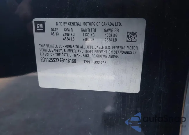 2G1125S3XE9113138: 43996475