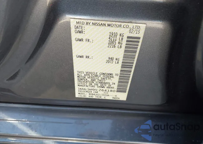 1N4AL3AP0FC264180: 43997681