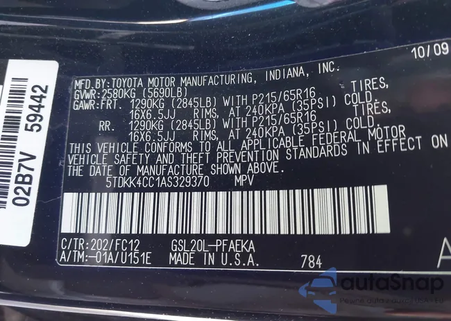 5TDKK4CC1AS329370: 43997733