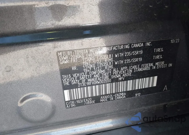 2T3C1RFV0RW303550: 43997890