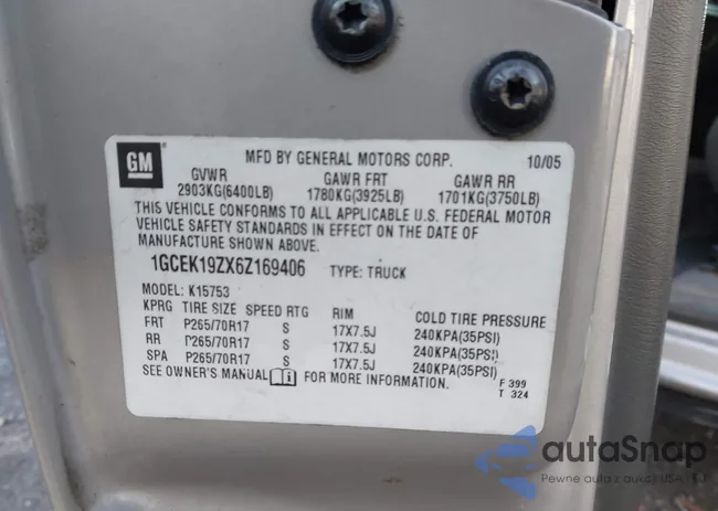 1GCEK19ZX6Z169406: 43997938