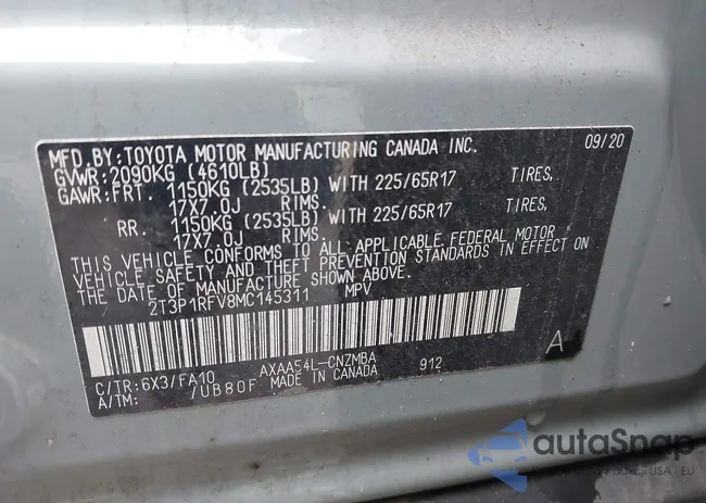 2T3P1RFV8MC145311: 43997982