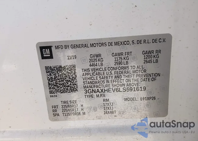 3GNAXHEV6LS591619: 43997993